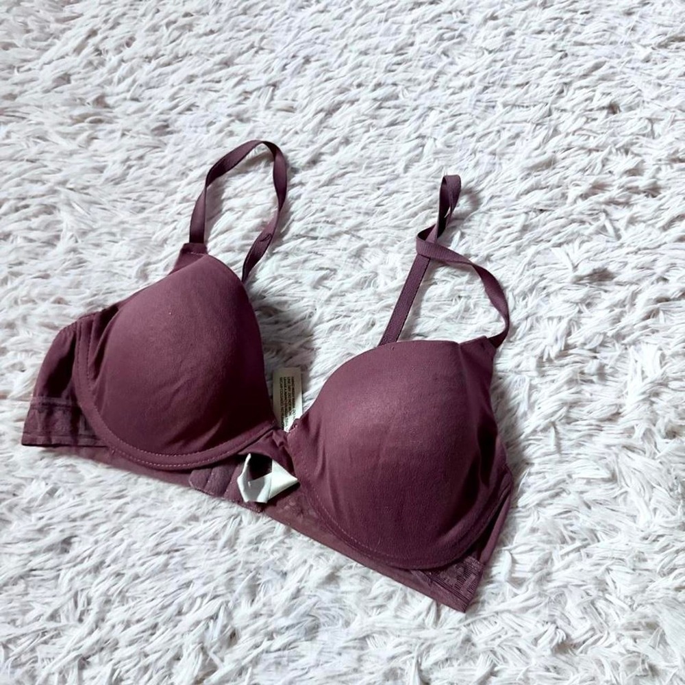 Lucky Brand Burgundy Casual Comfort Lounge Sporty Preppy Bralette Womens 34C